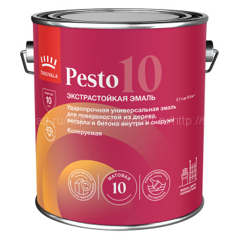 Tikkivala Pesto 10 (Песто 10) универсальная матовая эмаль 0,9 л. (База А) Tikkivala Pesto 10 (Песто 10) универсальная матовая эмаль 0,9 л. (База А)